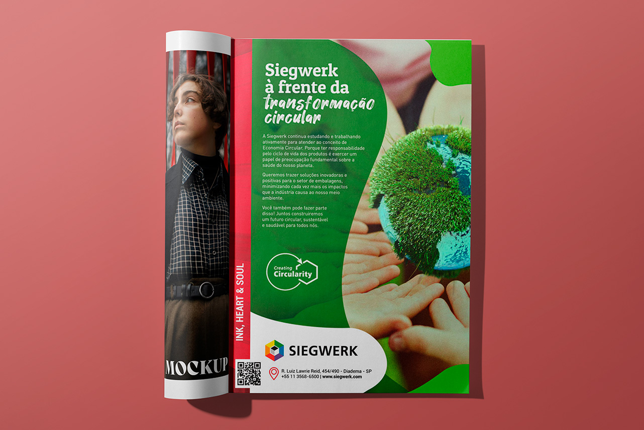 design-criacao-visual-anuncio-revista Imagem demonstrativa de arte de anúncio de revista desenvolvido para o cliente Siegwerk.