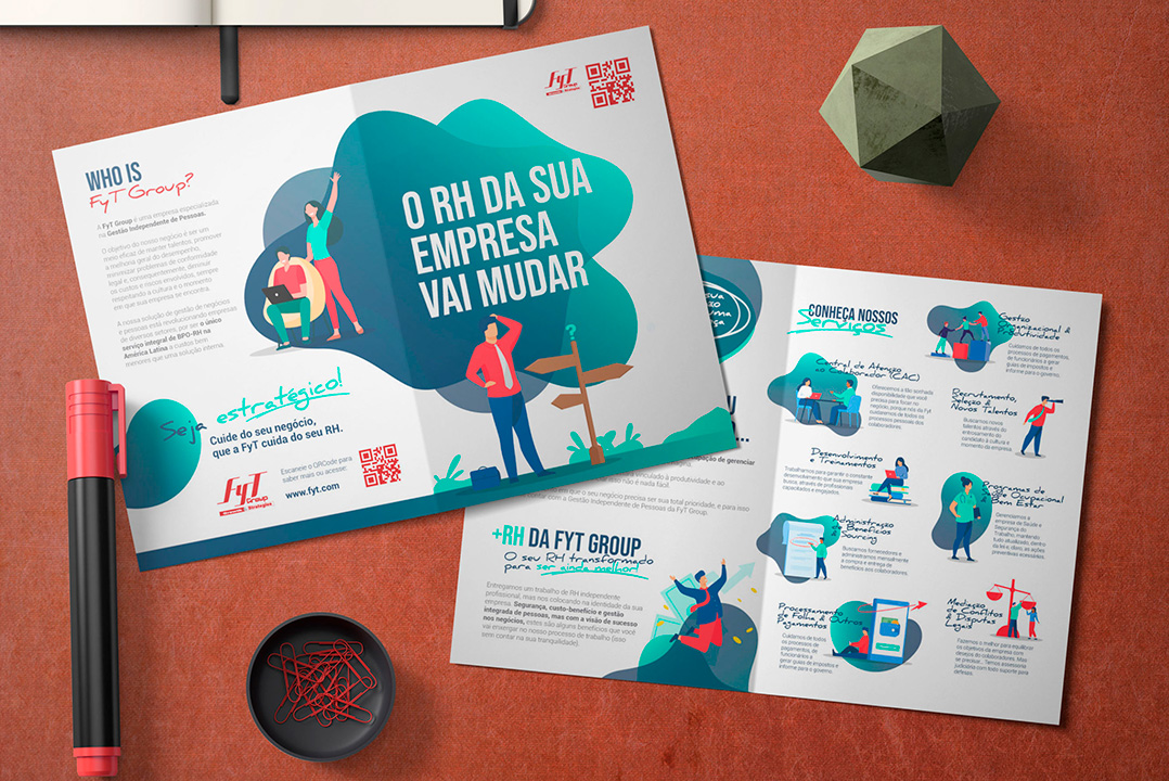 design-criacao-visual-material-de-apoio Imagem demonstrativa de arte de folheto desenvolvido para o cliente Qwert.