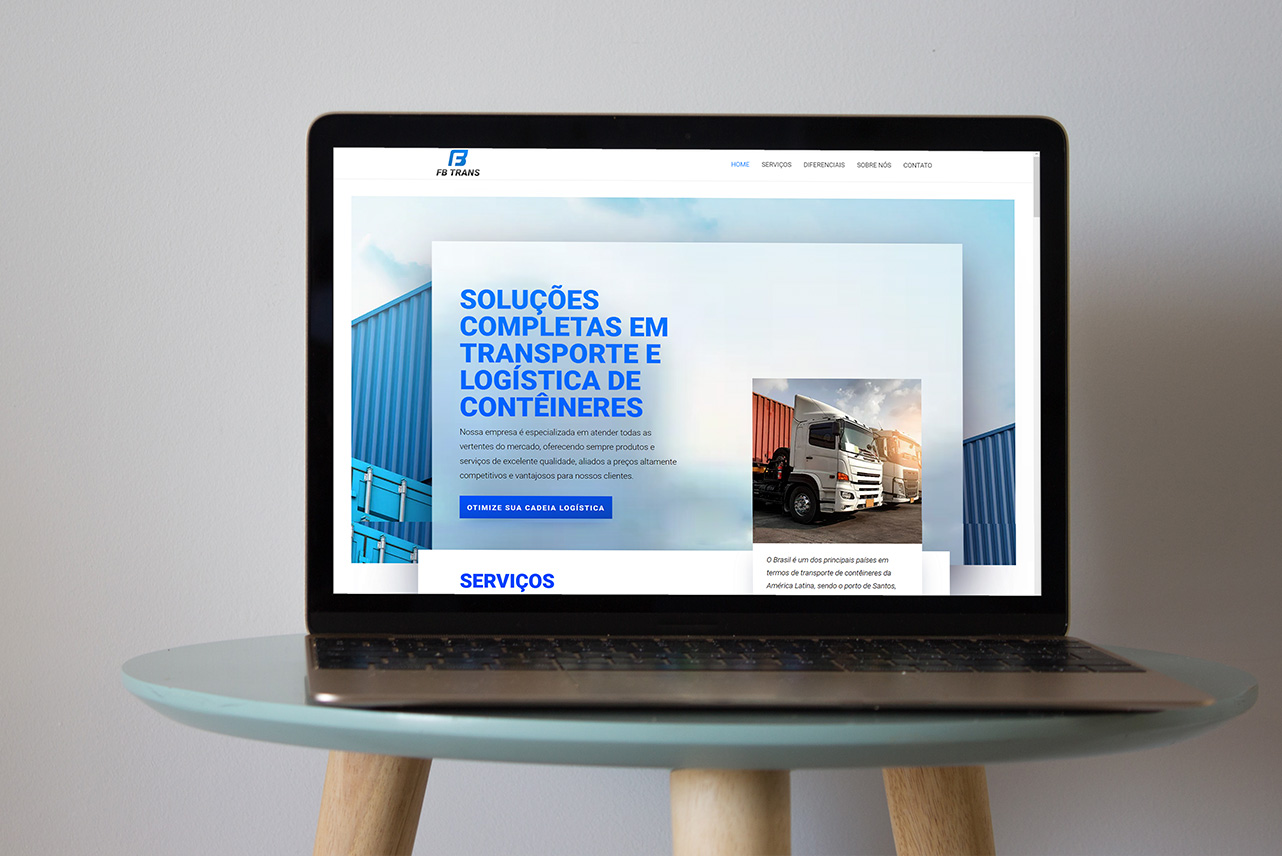 design-site-wordpress Imagem demonstrativa do site desenvolvido para o cliente FB Trans.