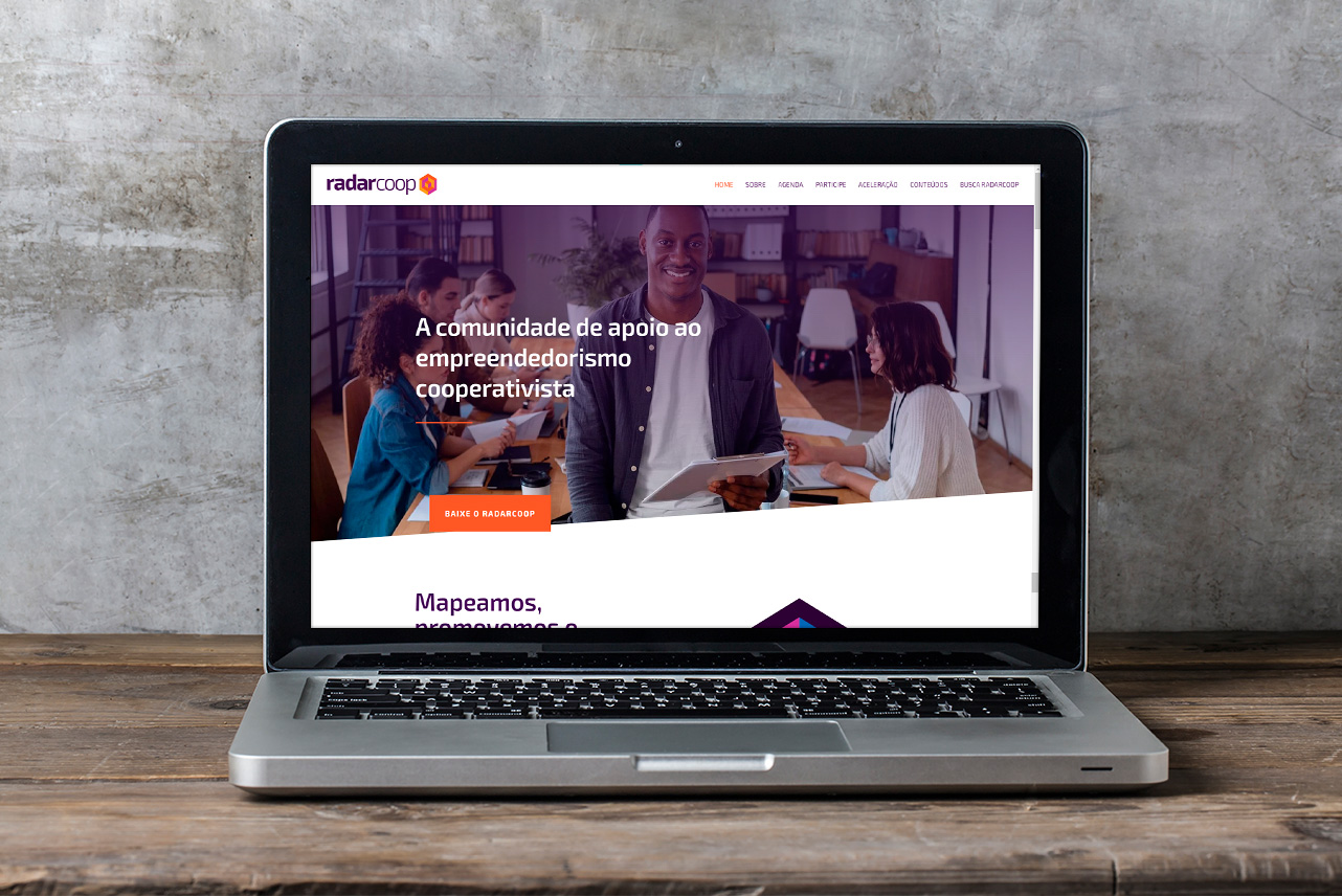 design-site-wordpress Imagem demonstrativa do site desenvolvido para o cliente RadarCoop.